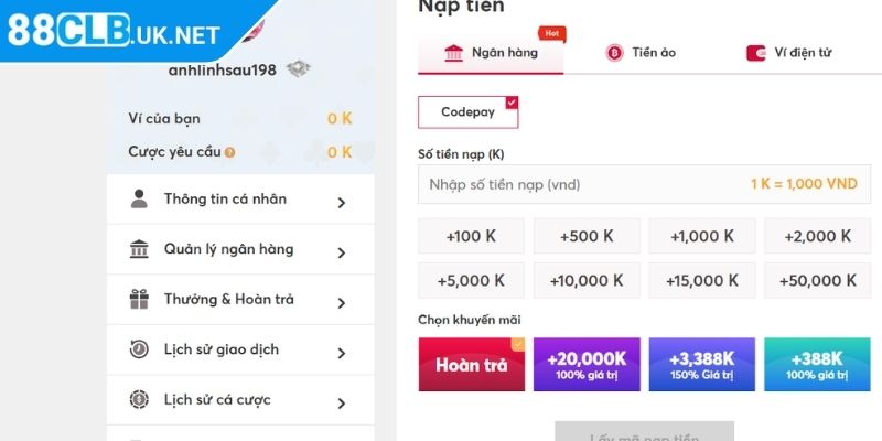 Các bước chuyển khoản cụ thể cho hội viên